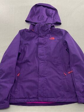 The North Face HyVent Women’s Purple Waterproof Rain Jacket Hooded Large